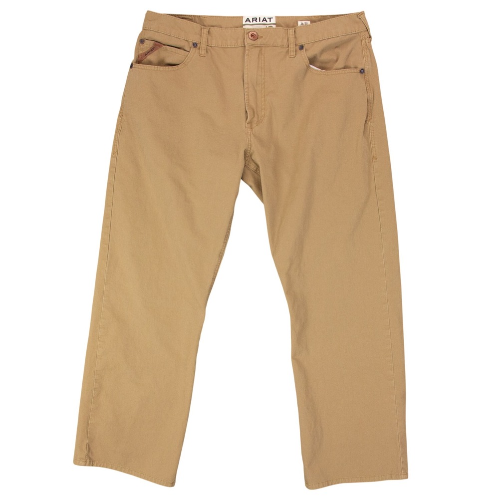 Ariat M5 Mens 36x29 Straight‎ Fit Khaki Chino Tan Stretch Work Pants